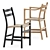 Scandinavian Elegance: CH46 & CH47 Chairs + Palais Royal Table 3D model small image 4