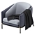 Sleek Leather Fil Noir Armchair 3D model small image 5