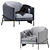 Sleek Leather Fil Noir Armchair 3D model small image 6