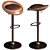 Modern Black Walnut Bar Chair 3D model small image 1