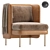 Contemporary Leather Lounge Armchair 3D model small image 1