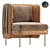 Contemporary Leather Lounge Armchair 3D model small image 7