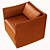 Elegant Marly Leather Armchair 3D model small image 2