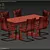 Sleek 10-Piece Modern Dining Set 3D model small image 3