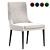 Elegant Ivory Wood Dining Chair 3D model small image 1