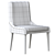 Elegant Ivory Wood Dining Chair 3D model small image 6