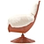 Rotating Rattan Chair with Cushion 3D model small image 4