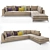 Modern Corner Sectional Sofa 3D model small image 1