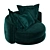 Teal Velvet Twist Chair: Luxury and Comfort 3D model small image 1