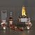 Elegant Cognac Table Fireplace 3D model small image 1