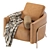 Luxury Giulia Leather Armchair 3D model small image 3