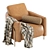 Luxury Giulia Leather Armchair 3D model small image 5
