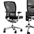 Zody Black and White Office Chair 3D model small image 5