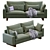 Modern West Elm Harmony Sofa 3D model small image 2