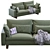 Modern West Elm Harmony Sofa 3D model small image 3