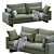 Modern West Elm Harmony Sofa 3D model small image 7