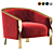 Elegant Parisian 6080 Luxury Armchair 3D model small image 1