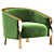 Elegant Parisian 6080 Luxury Armchair 3D model small image 3