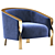 Elegant Parisian 6080 Luxury Armchair 3D model small image 4