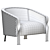 Elegant Parisian 6080 Luxury Armchair 3D model small image 7