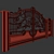 Elegant Wrought Iron Gate 3D model small image 4