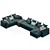 Sophisticated Trussardi Liam Sofa 3D model small image 5