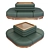 Cafe Corner Sofa Set 3D model small image 3