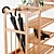 Bamboo Entryway Organizer: Stylish & Functional 3D model small image 4