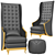 Sultan Upholstered Armchair 3D model small image 1