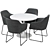 Tossberg & Docksta: Stylish Metal Chair and White Table Set 3D model small image 1