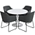 Tossberg & Docksta: Stylish Metal Chair and White Table Set 3D model small image 2