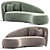 Euforia Montbel Curved Sofa: Exquisite Comfort and Modern Design 3D model small image 3