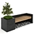 Urban Oasis Bench: Contemporary Furniture with Plant Accents 3D model small image 4