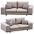 Modern Leather Low Land Sofa 3D model small image 6