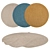 Versatile Round Rugs Set 3D model small image 1