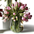 Colorful Tulip Bouquet in Glass Vases 3D model small image 6