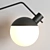 Elegant Black Wall Light by Grupa Baluna 3D model small image 4