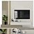 Modern TV Wall Set with 65" TV 3D model small image 1