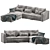 Elegant Realm Modular Sofa 3D model small image 2
