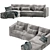 Elegant Realm Modular Sofa 3D model small image 5