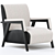 Elegant Upholstered Armchair 3D model small image 1