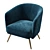 Berkeley Armchair 2: Contemporary Comfort at its Best 3D model small image 2