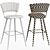 Elegant Kendall Velvet Bar Stool 3D model small image 2