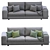 Arflex Low Land Sofa: Sleek and Modern 3D model small image 5