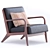 Elegant Leather Ronaldo Armchair 3D model small image 2