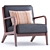 Elegant Leather Ronaldo Armchair 3D model small image 3