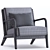 Elegant Leather Ronaldo Armchair 3D model small image 5