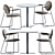 Modern Outdoor Dining Set: Antibes Table & Gemma Chair 3D model small image 1