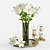 Elegant Lily White Decor Set 3D model small image 7