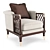 Modern Brown Wood Armchair 3D model small image 1